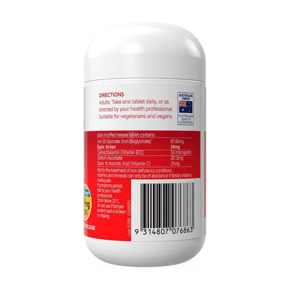 Nature's Way High Strength Iron +vitamin C & B12 Tablets - 30 Pack
