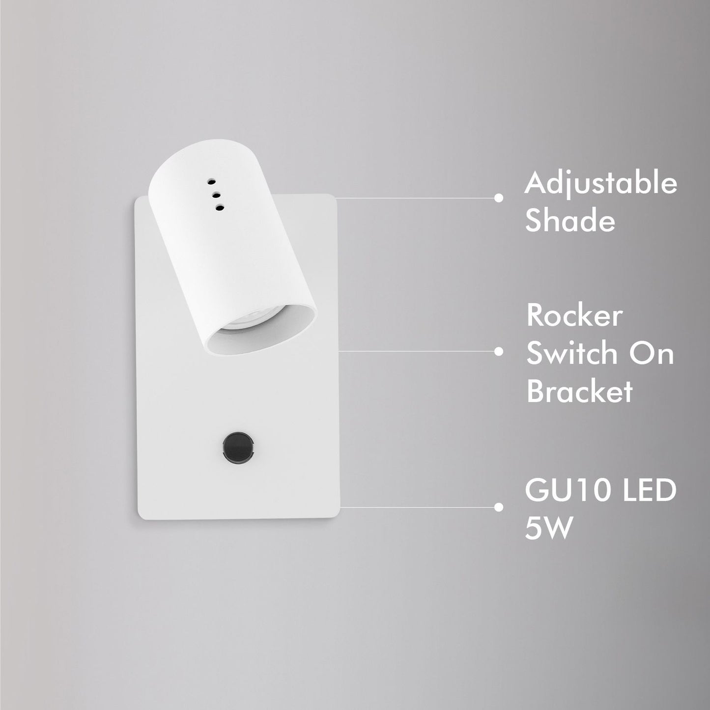 Verve Design White Sirius Wall Light - 100 x 160 x 180mm