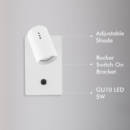 Verve Design White Sirius Wall Light - 100 x 160 x 180mm