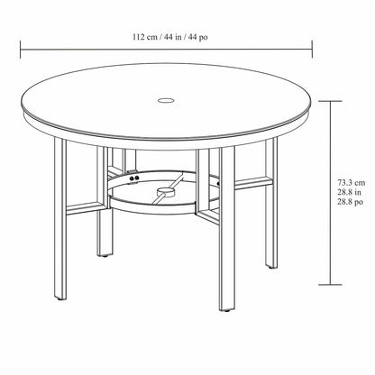 Agio Clearfield 5-Piece Sling Dining Set Black Stone Top