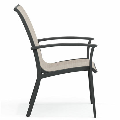 Agio Clearfield 5-Piece Sling Dining Set Black Stone Top