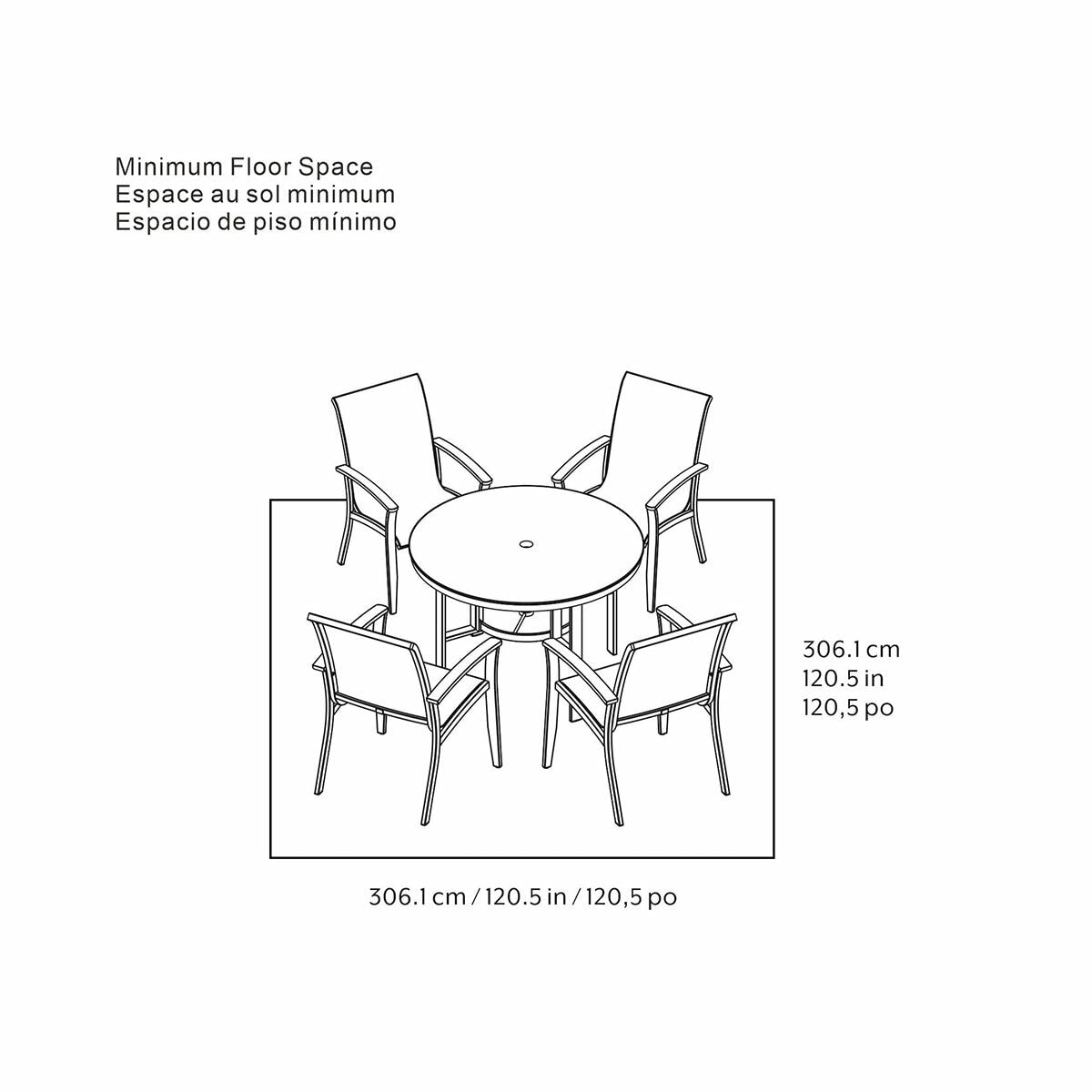 Agio Clearfield 5-Piece Sling Dining Set Black Stone Top
