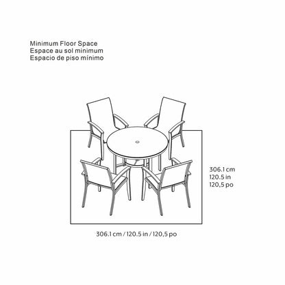 Agio Clearfield 5-Piece Sling Dining Set Black Stone Top