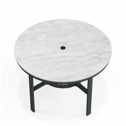 Agio Clearfield 5-Piece Sling Dining Set Black Stone Top