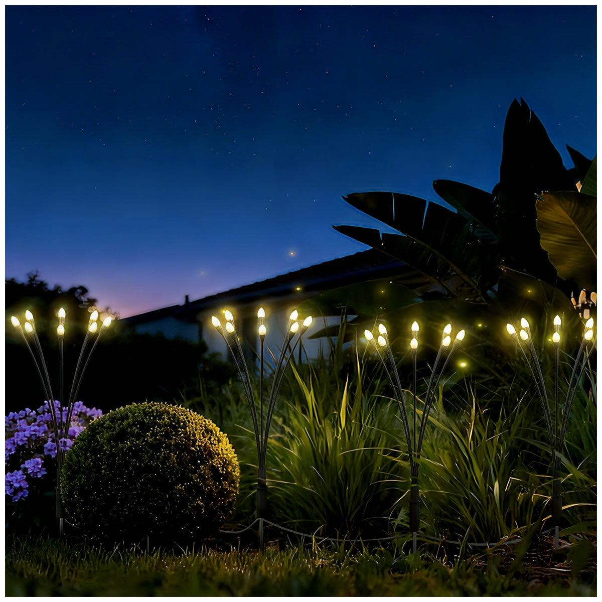 Sol-R-Brite Solar Firefly Lights Set of 4 IP65 Black Weather Resistant