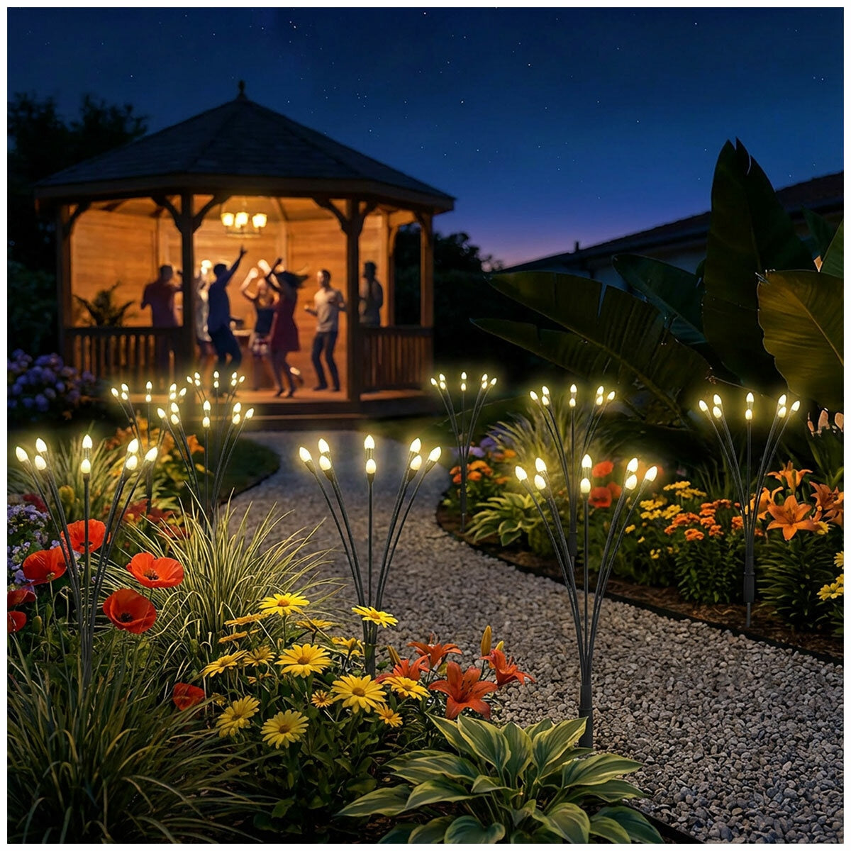 Sol-R-Brite Solar Firefly Lights Set of 4 IP65 Black Weather Resistant