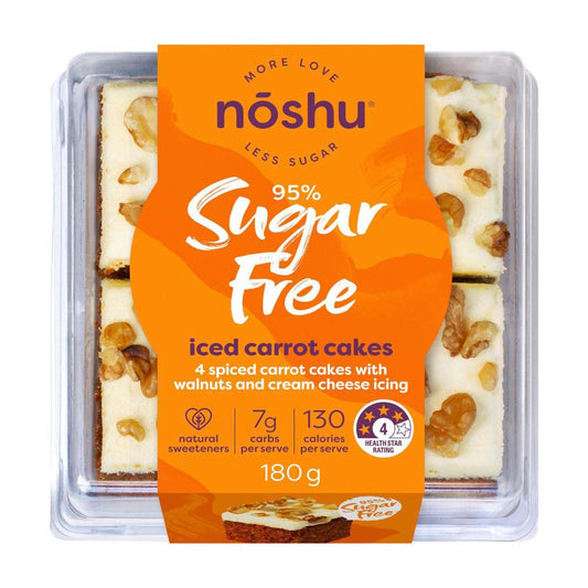 Noshu 95% Sugar Free Iced Carrot Cakes - 180g