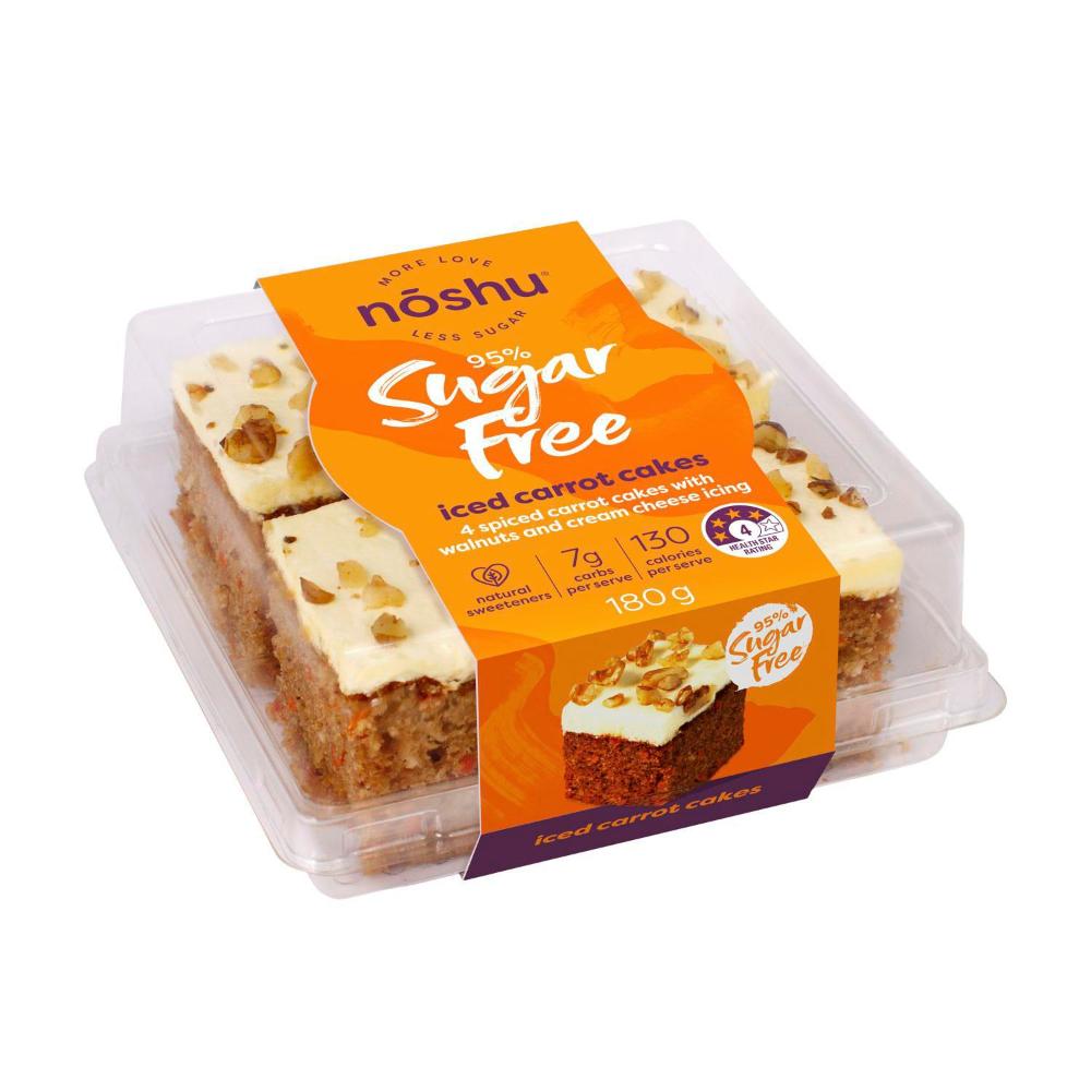 Noshu 95% Sugar Free Iced Carrot Cakes - 180g