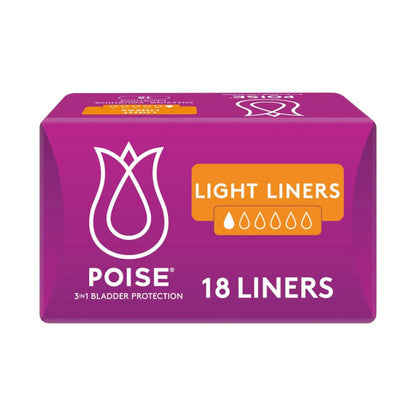 Poise Liners For Bladder Leaks Light - 18 pack