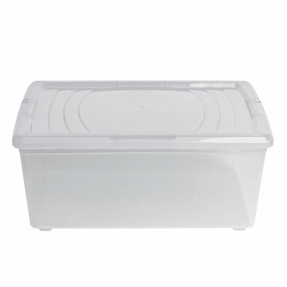 Iris Stackable Storage Box Clear Plastic 11L 8 Pack