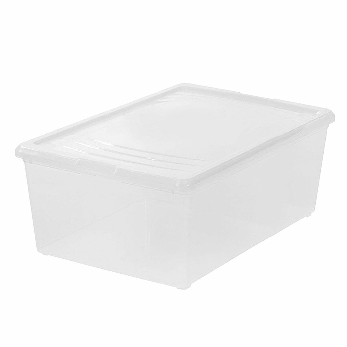 Iris Stackable Storage Box Clear Plastic 11L 8 Pack