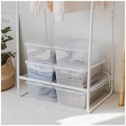 Iris Stackable Storage Box Clear Plastic 11L 8 Pack