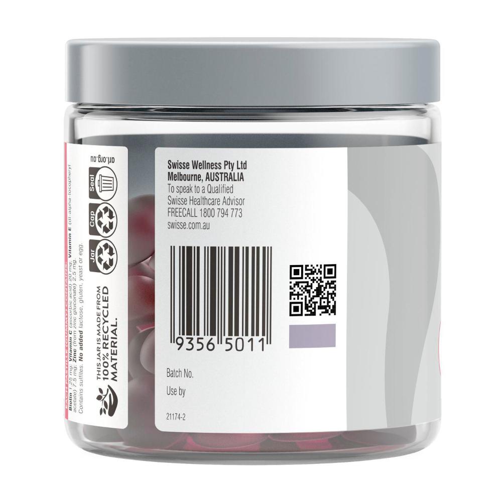 Swisse Beauty Hair Skin Nails Gummies With Vitamin C To Support Skin Health - 50 pack