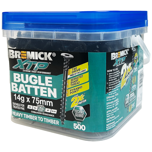 Bremick XTP Bugle Batten - 14g x 75mm - Technoguard - 500 Pack