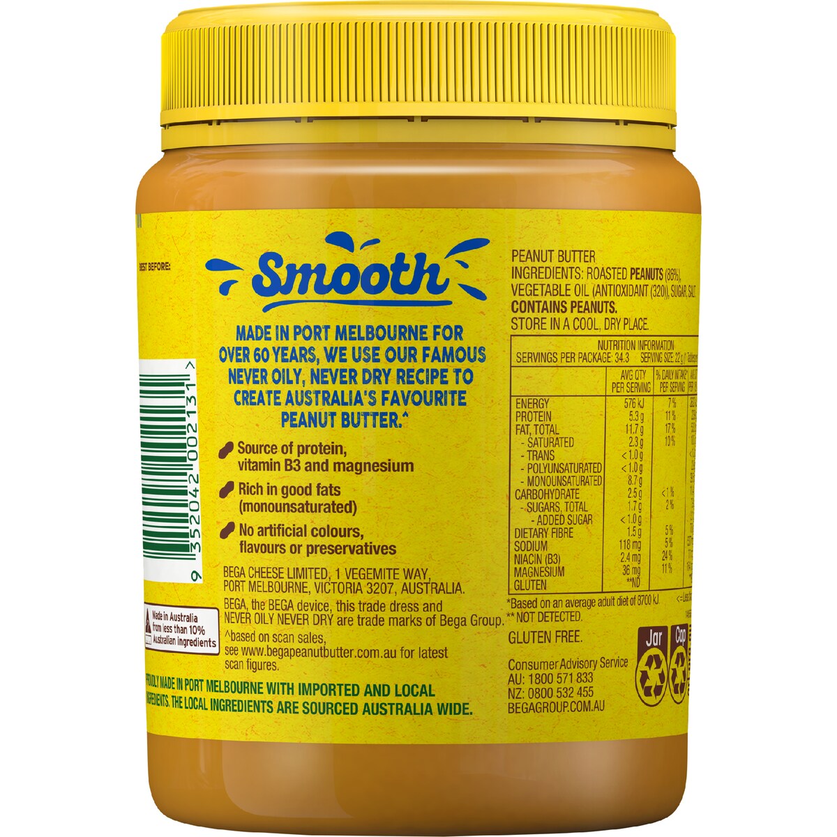 Bega Smooth Peanut Butter 755g