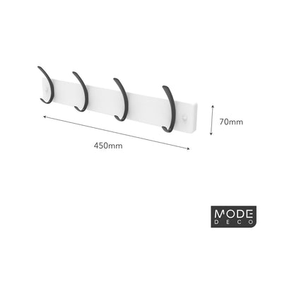 Mode Hat and Coat Rack - 4 Hooks - 450mm