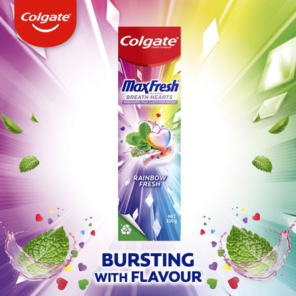 Colgate Max Fresh Toothpaste With Mini Breath Hearts Rainbow 100g