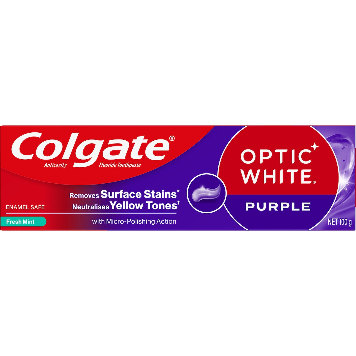 Colgate Purple Teeth Whitening Toothpaste Optic White 100g