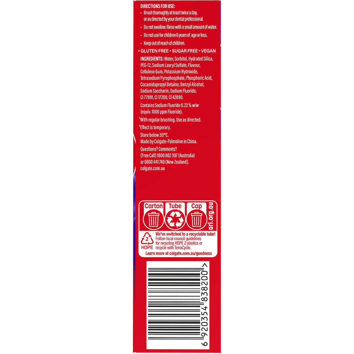 Colgate Purple Teeth Whitening Toothpaste Optic White 100g