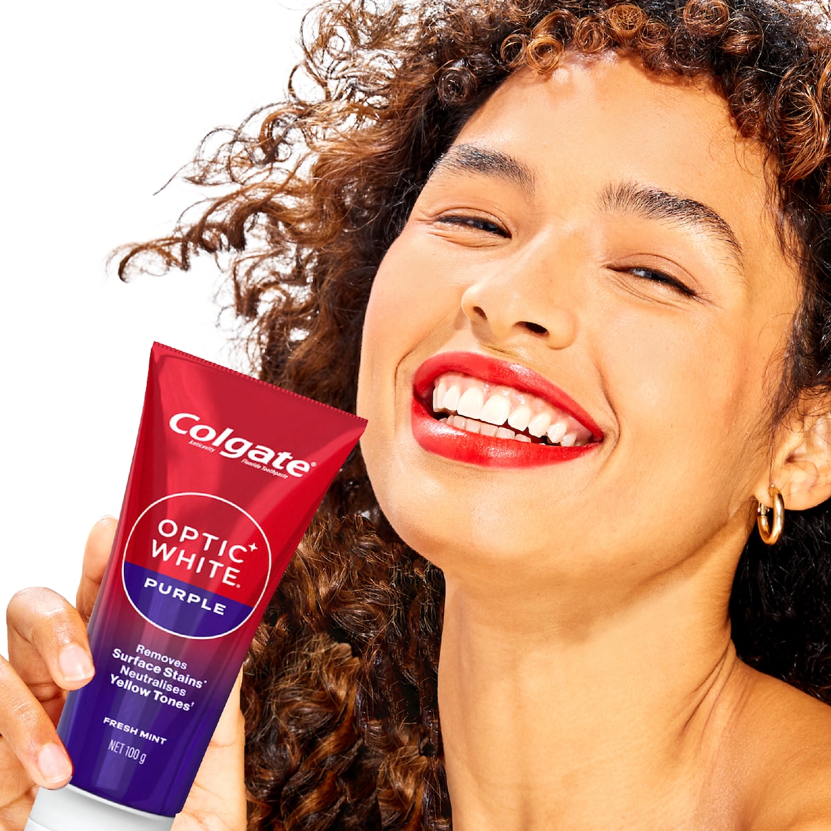 Colgate Purple Teeth Whitening Toothpaste Optic White 100g