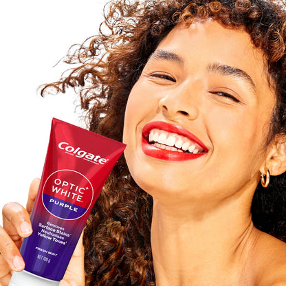 Colgate Purple Teeth Whitening Toothpaste Optic White 100g