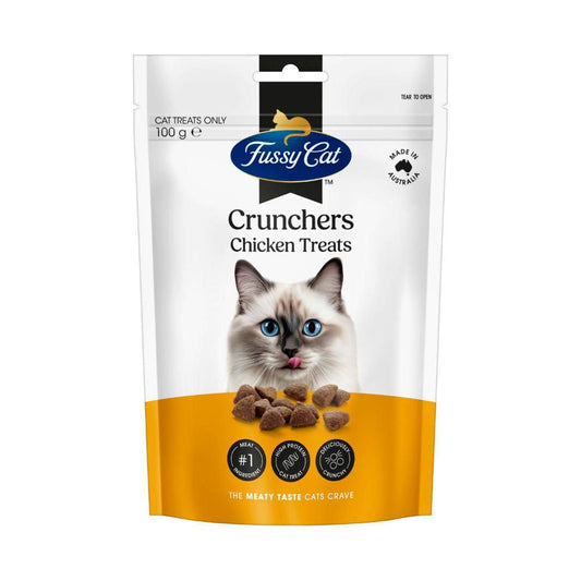Fussy Cat Grain Free Crunchers Adult Cat Treats Chicken - 100g