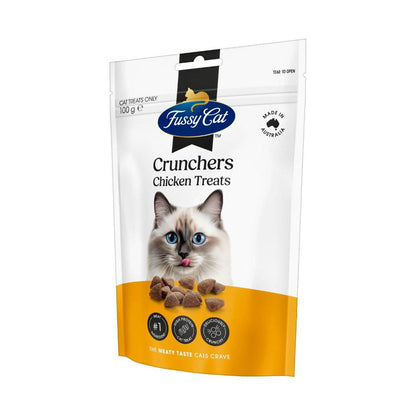 Fussy Cat Grain Free Crunchers Adult Cat Treats Chicken - 100g