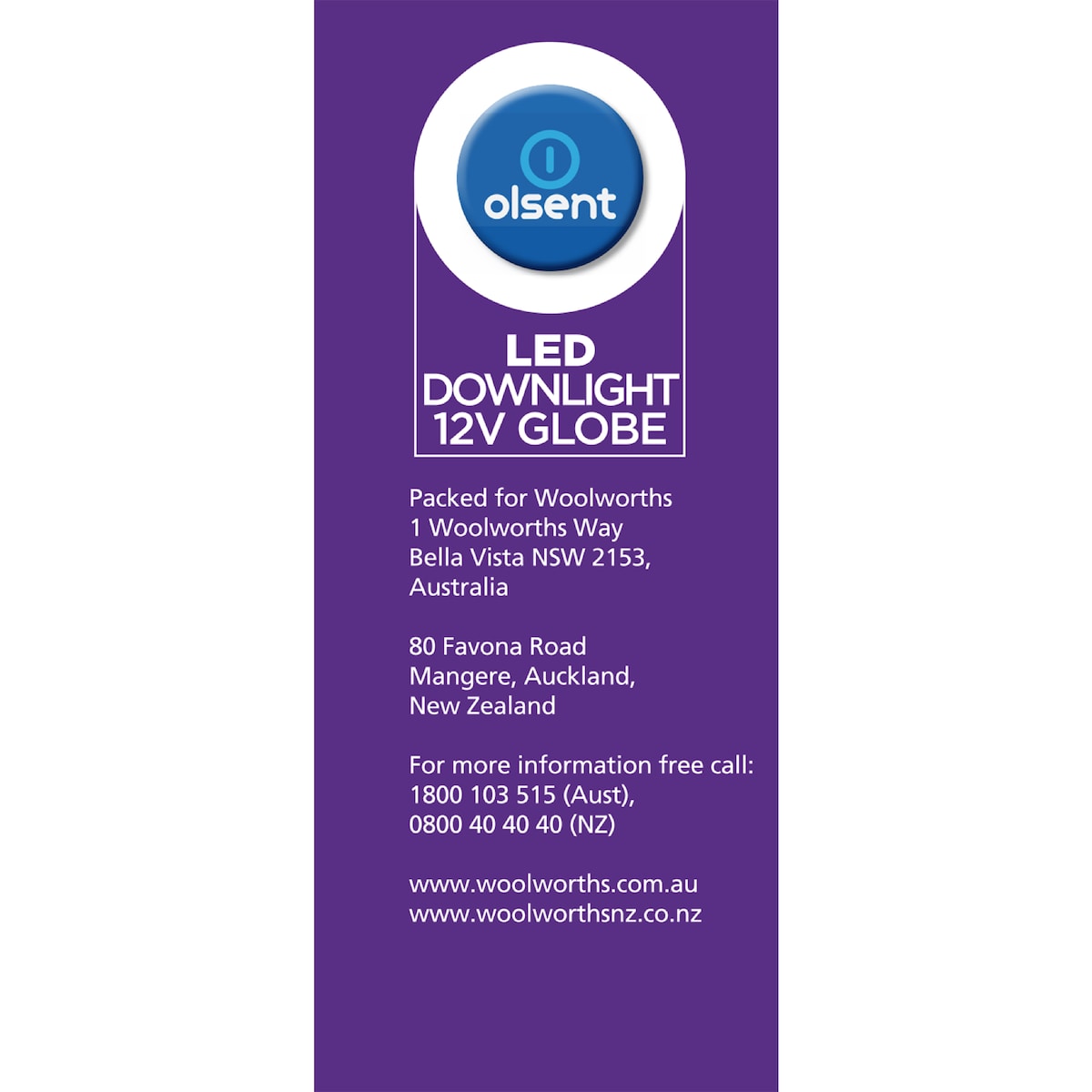 Olsent Led Downlight Globe Gu5.3 6.0w 500lm Warm White 4 Pack