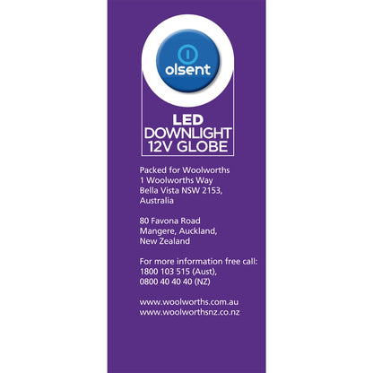 Olsent Led Downlight Globe Gu5.3 6.0w 500lm Warm White 4 Pack