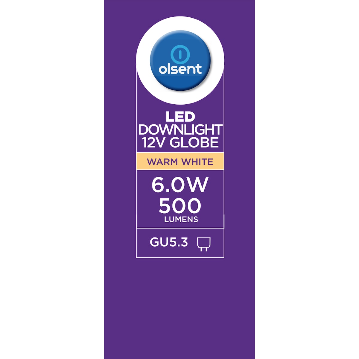 Olsent Led Downlight Globe Gu5.3 6.0w 500lm Warm White 4 Pack
