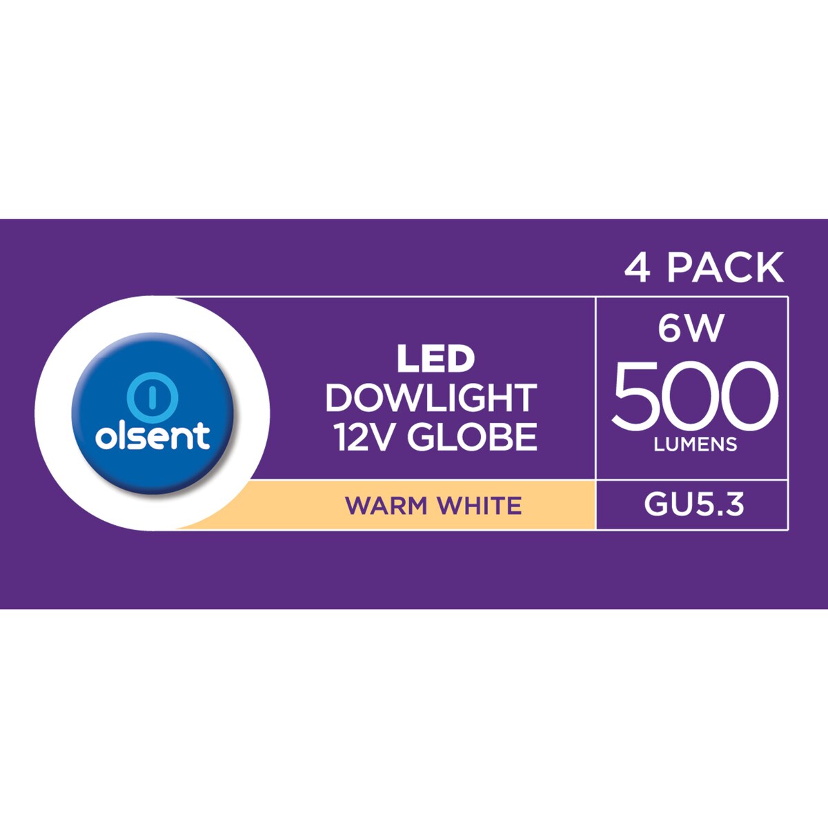 Olsent Led Gu5.3 Mr16 6w 500lm Ww 60 4 Pack