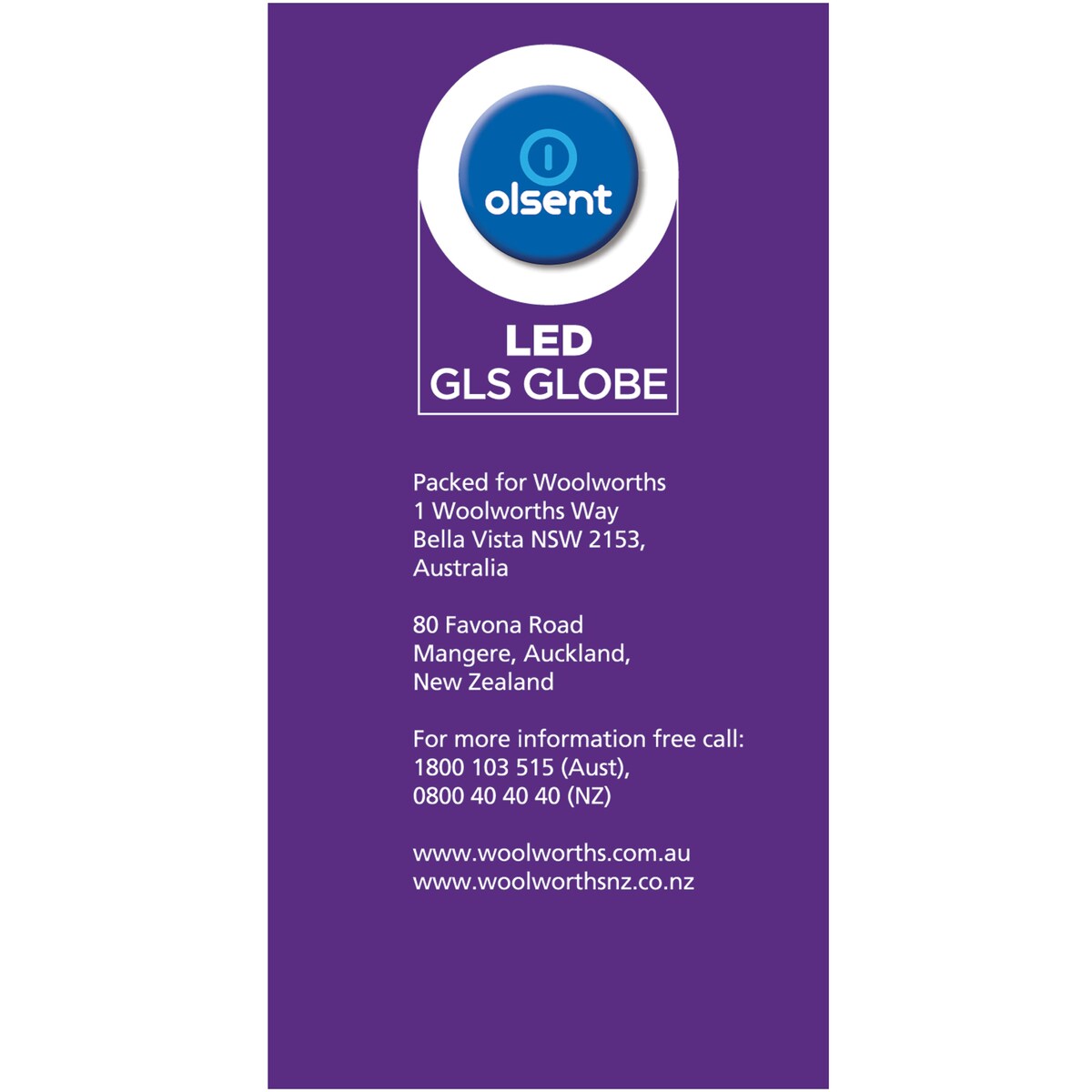 Olsent Led Gls Bc 6w 500lm Ww 2 Pack
