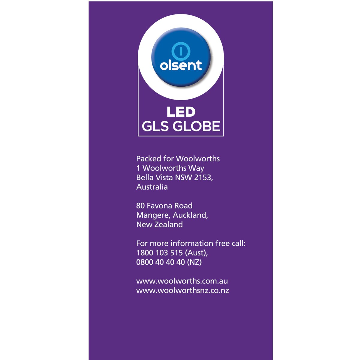 Olsent Led Gls Bc 6w 500lm Cw 2 Pack