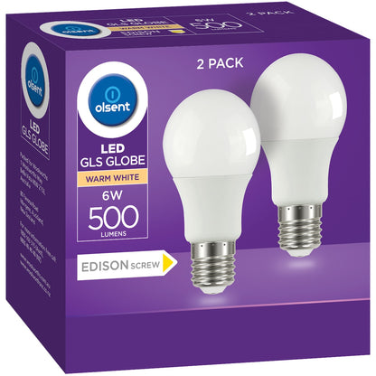 Olsent Led Gls Es 6W 500Lm Ww 2 pack