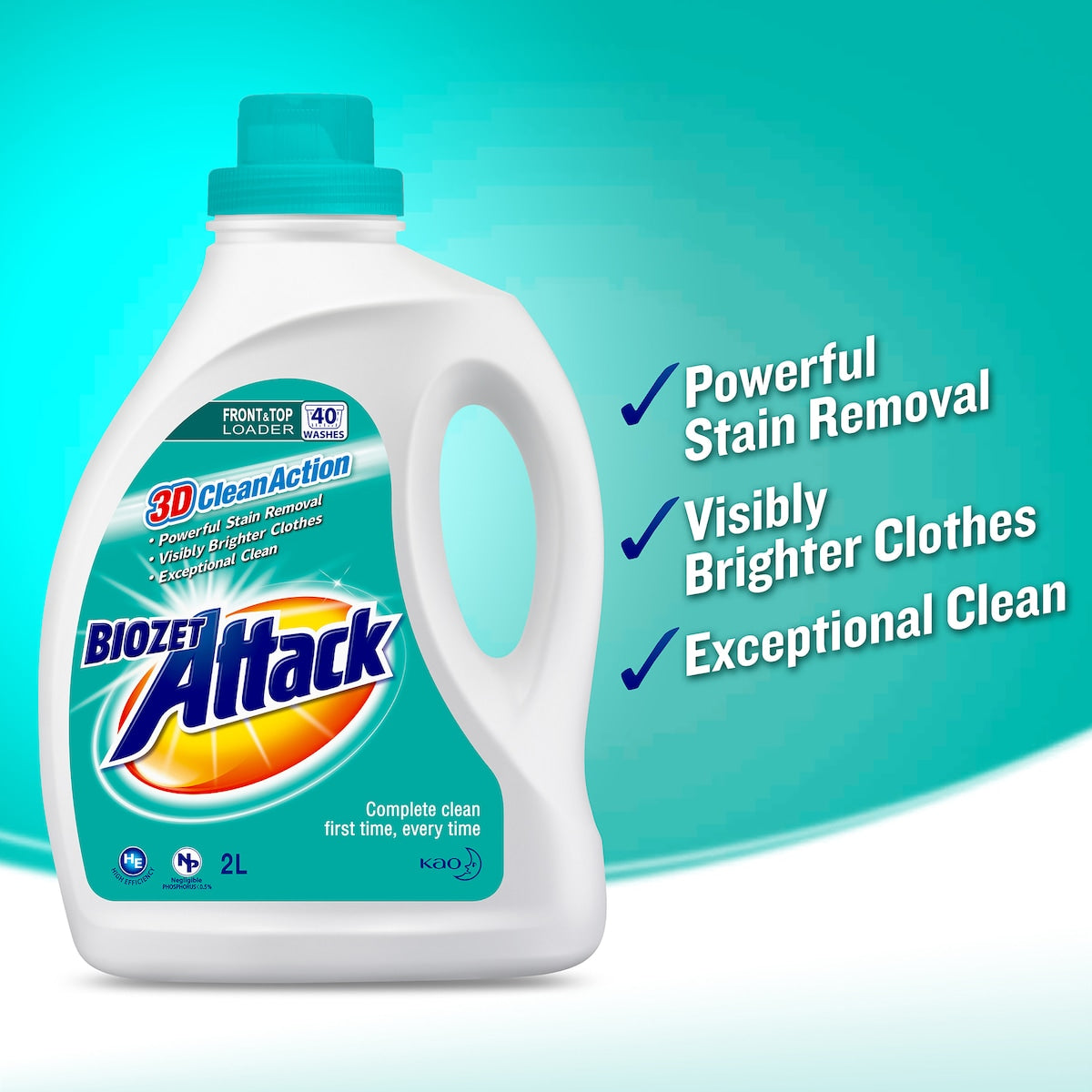 Biozet Attack Attack Front & Top Loader Regular Laundry Liquid 2l