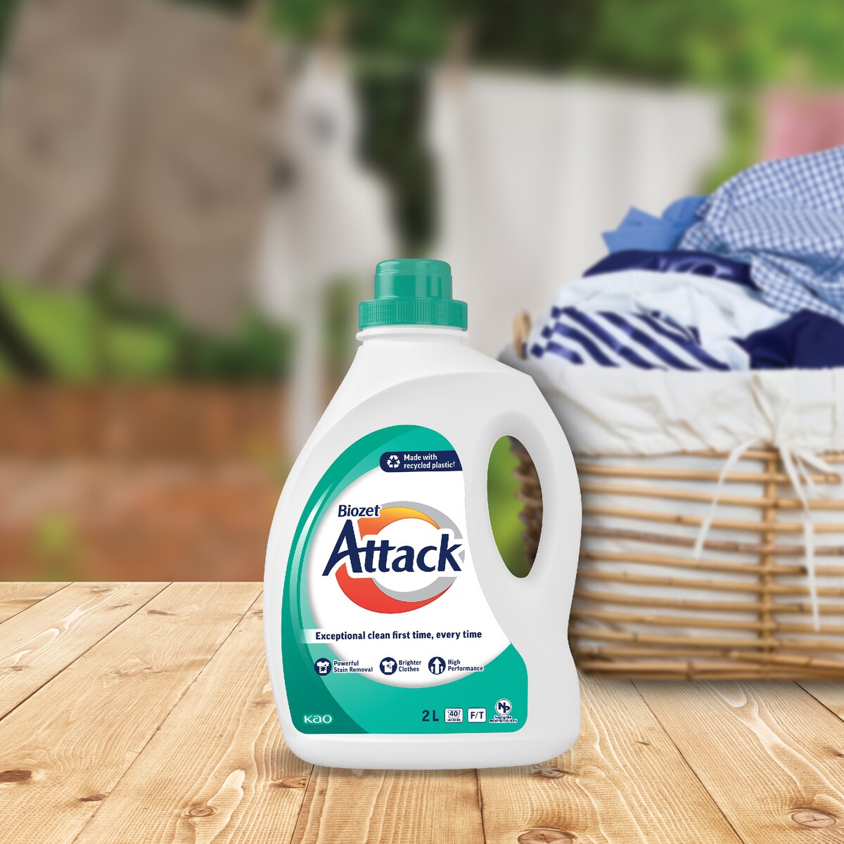 Biozet Attack Front & Top Loader Regular Laundry Liquid 2L