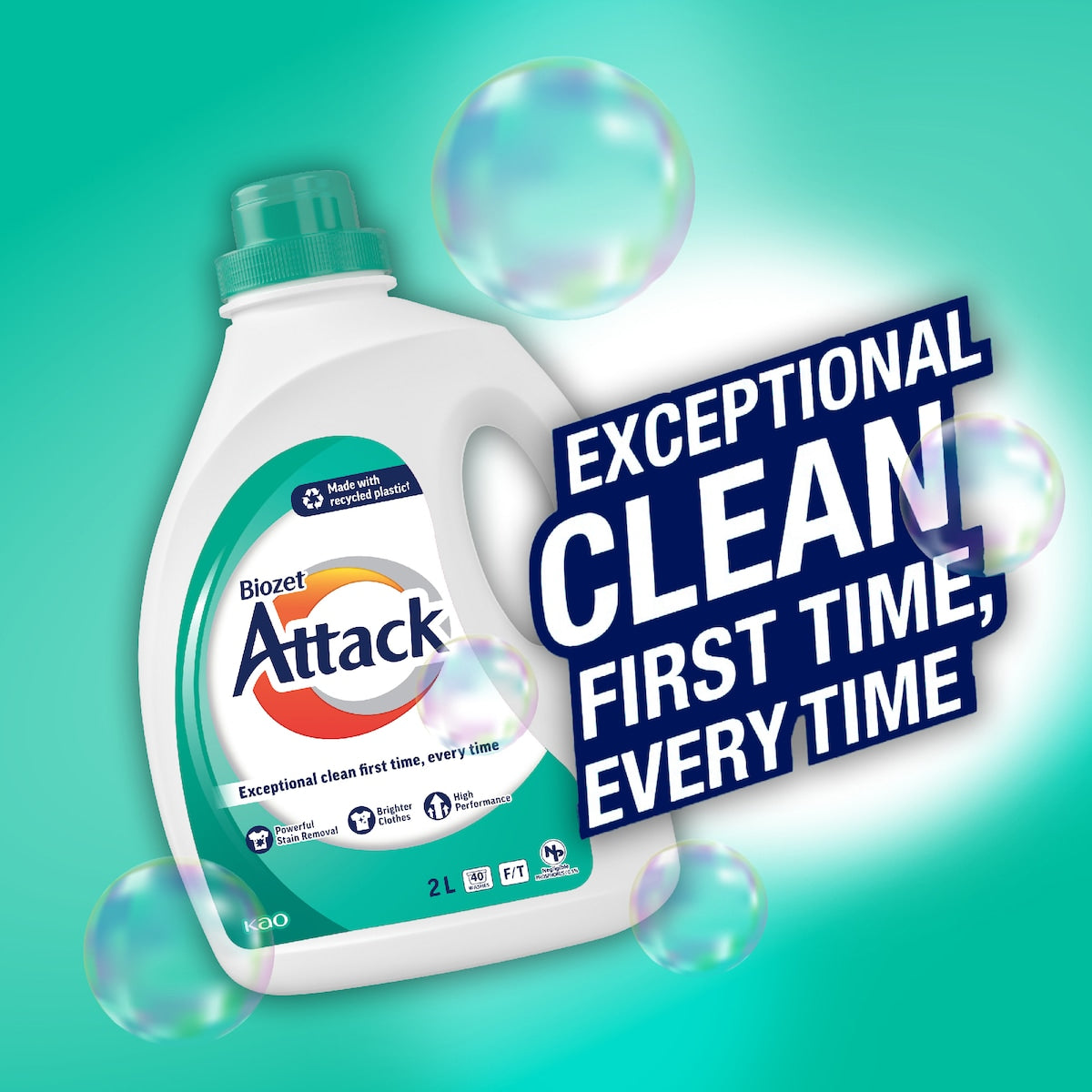 Biozet Attack Attack Front & Top Loader Regular Laundry Liquid 2l