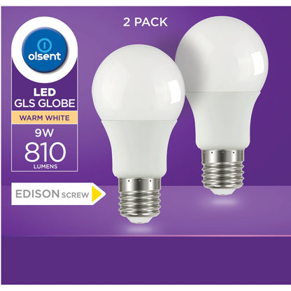Olsent Led Gls Es 9w 810lm Ww 2 Pack
