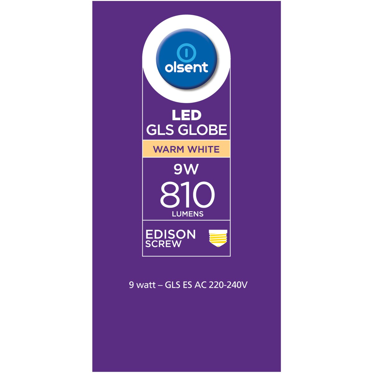 Olsent Led Gls Es 9w 810lm Ww 2 Pack