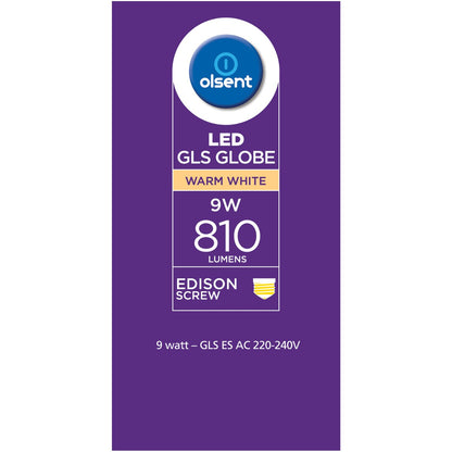 Olsent Led Gls Es 9w 810lm Ww 2 Pack
