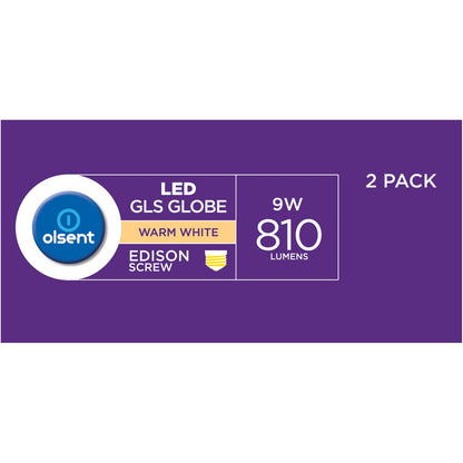 Olsent Led Gls Es 9w 810lm Ww 2 Pack