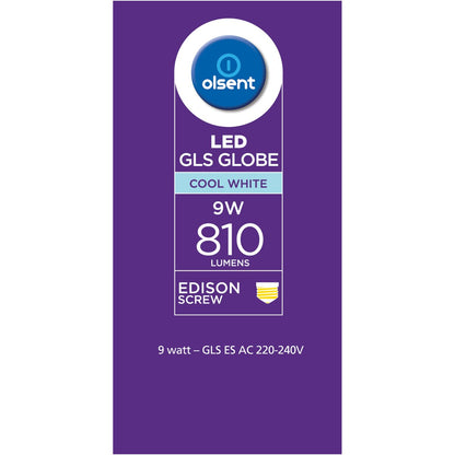 Olsent Led Gls Es 9w 810lm Cw 2 Pack
