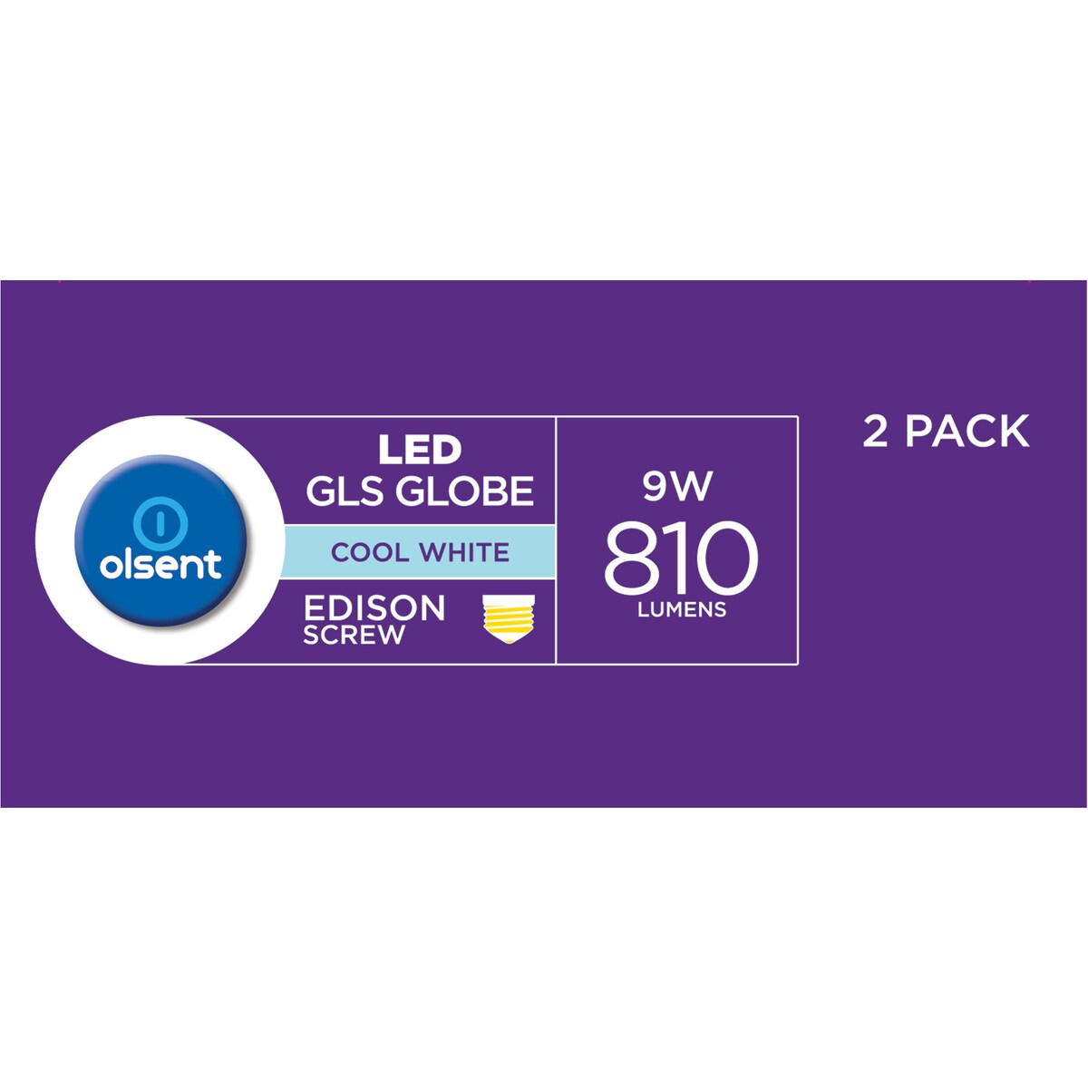 Olsent Led Gls Es 9w 810lm Cw 2 Pack