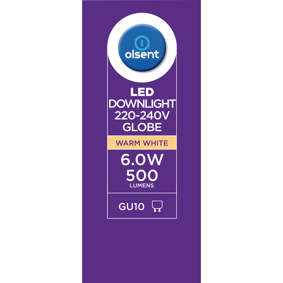 Olsent Led Gu10 6.0w 500lm Warm White 4 Pack