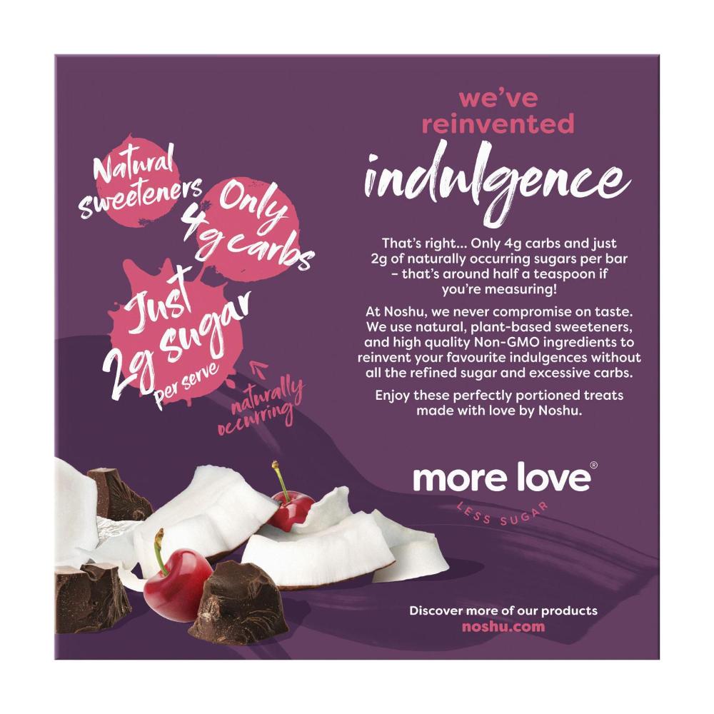 Noshu Low Carb Cherry And Coconut Indulgence Bars - 160g