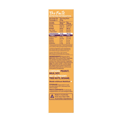 Noshu Low Carb Peanut And Caramel Nougat Indulgence Bar - 160g