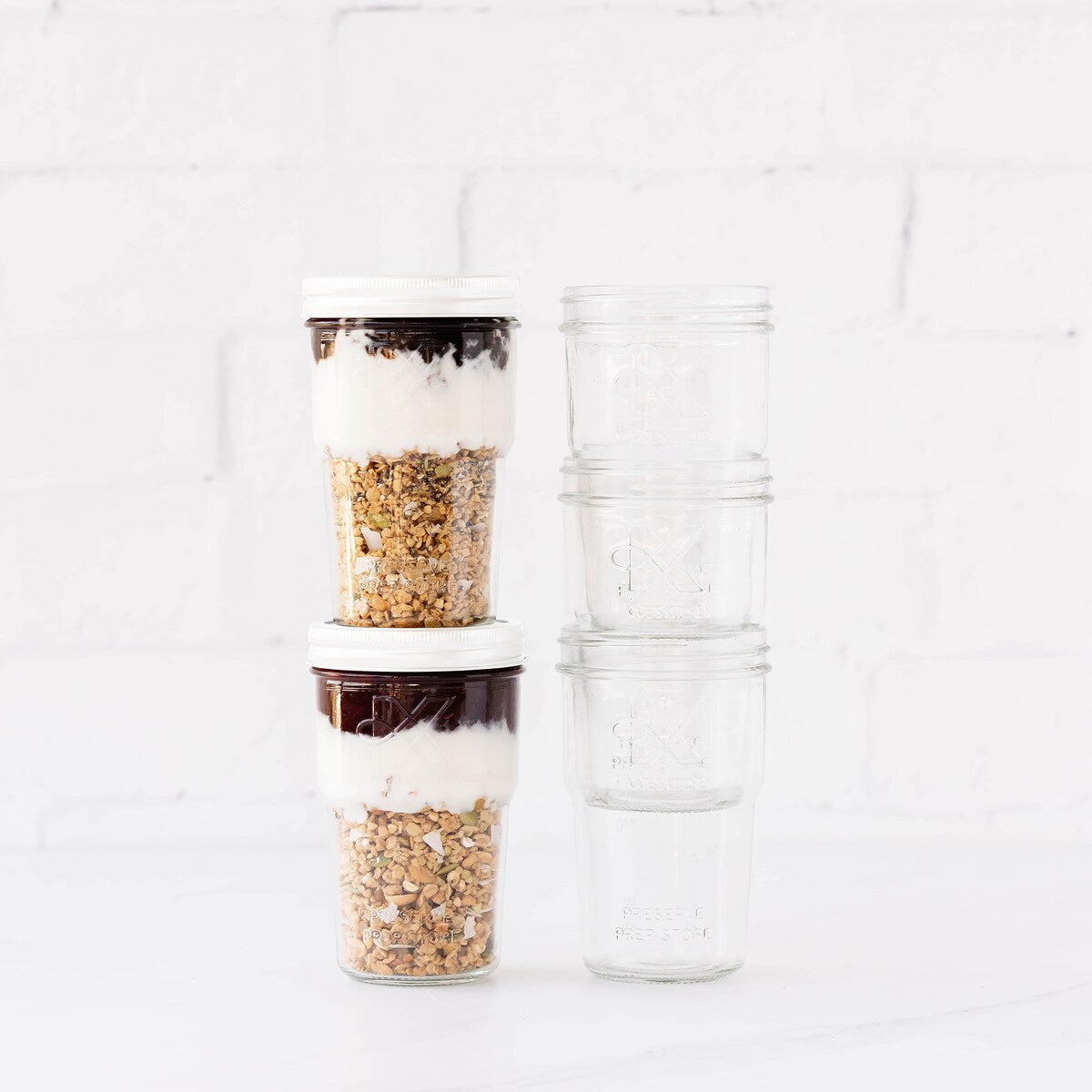 Kate's Kitchen Embossed Stackable Preserving Jar 450ml Each