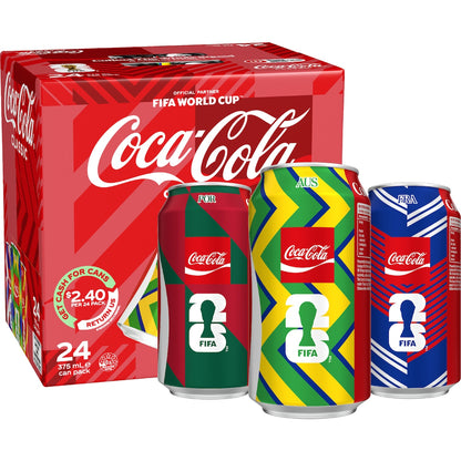 Coca-cola Classic Soft Drink Cans 375ml X 24 Pack