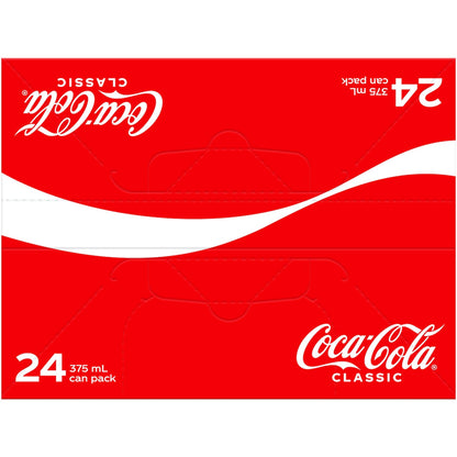 Coca-cola Classic Soft Drink Cans 375ml X 24 Pack