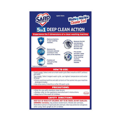 Sard Wonder Washing Machine eaner Antibacterial 5 In 1 2x75g - 150g